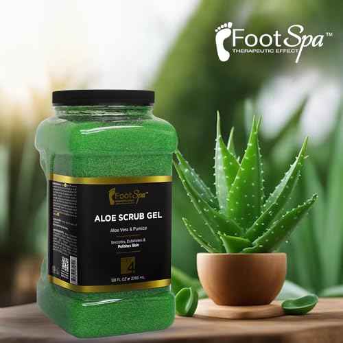 FOOT SPA - Exfoliating Scrub Gel, 128 Oz - Manicure, Pedicure and Body Exfoliator Infused with Aloe Vera and Salicylic Acid - Glow, Polish, Smooth and Moisture Skin - Bulk, Refill Gallon