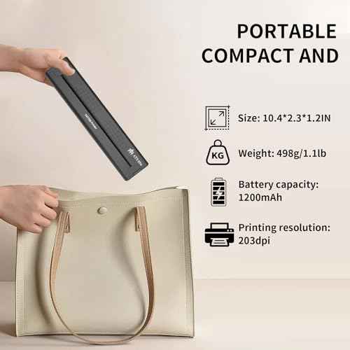 Yilong Wireless Bluetooth Tattoo Transfer Printer - Portable Machine for Artists & Beginners, Compatible with Android, iOS & PC (ATS886-Black)