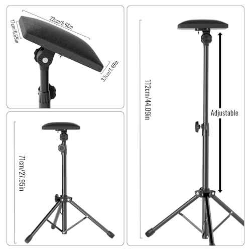 Wormhole Tattoo Arm Rest, Tattoo Chair for client, Tattoo Armrest Stand Tripod, 180¡Æ Rotation Adjustable Height and Tilt, Thicken Soft Sponge Pad 8.66*6.69*1.46in, Foldable Arm Rest for Tattoo Studio