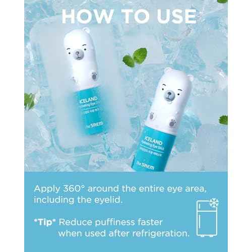 The SAEM Iceland Hydrating Eye Stick 0.24oz - Cooling Eye Balm for Dark Circles and Puffiness ? Under Eye Treatment - Reduce Wrinkles and Moisturizing - Minimize Dark & Puffy Eyes - Aqua Scent