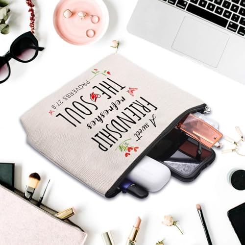 Christian Gifts for Women Friends Makeup Bag, Christian Secret Sister Birthday Gift for Best Friends, Friendship Gifts for women, Christian Gift Cosmetic Bag