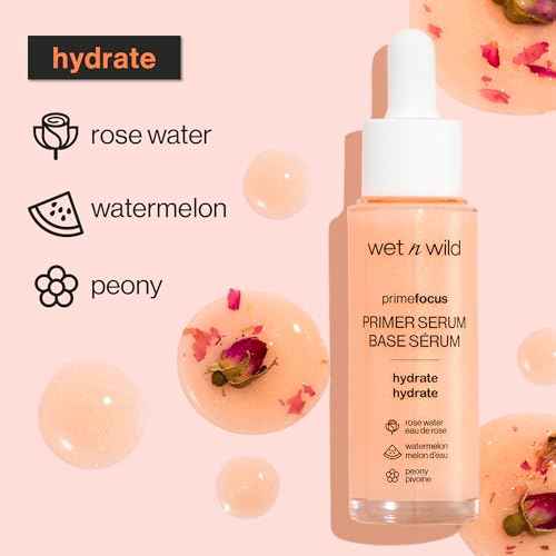 wet n wild Prime Focus Primer Serum for Face, Hydrating for Dry Skin, Makeup Primer Serum