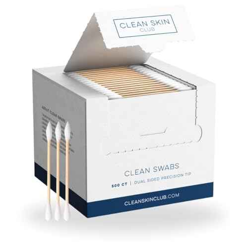 Clean Skin Club Clean Swabs | 500CT | One Pointed Tip | Biodegradable + Organic Cotton & Bamboo | Makeup & Nail Polish Touch-ups | Chlorine-Free & Hypoallergenic (500 Count)
