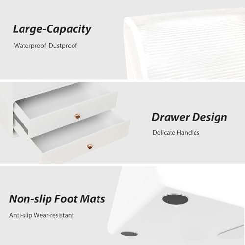 Large Makeup Organizer with Brush Holder, Makeup and Skincare Organizer for Vanity, Cosmetics Skincare Organizers with Lid and Drawers for Countertop, Bathroom, Dresser, Ideal Gifts for Women