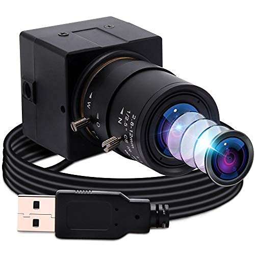 ALPCAM USB Camera 8MP Webcam Full HD 2448P Optics Zoom Camera with 2.8-12mm Wide Angle Varifocal Lens Web Cam,UVC USB Webcam for Mac/Windows/Linux/Raspberry Pi