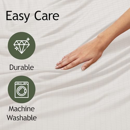 Grounding Sheets Full,Cotton+ Pure Silver Fiber,Grounded Bed Sheet Kit,Deep Pocket Grounded Bed Sheet,Well Bedding for Better Sleep & Wellness(White, Full)