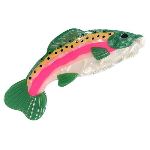 Novelty Salmon Fish Hair Clip, Acetate Hair Clips, Girl Women Small Claw Hairpin, Non Slip Unique Cute Barrettes for Thick and Thin Hair