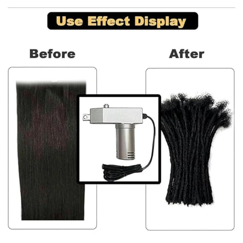 Portable Dreadlock Machine for Instant Locs, Handheld DIY Automatic Loc Machine with 6 Interchangeable Holes for Fast & Easy Dreadlocks Extensions, Professional FastLocs Tool