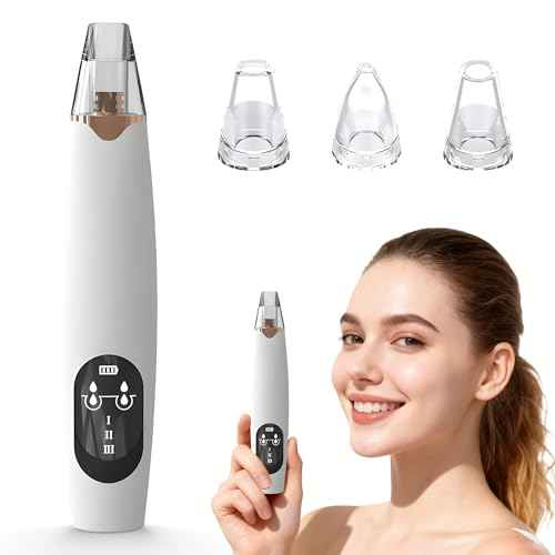 Facial Pore Blackhead Remover Vacuum - Facial Pore Cleaner with 3 Adjustable Suction Levels, 3 Probes, USB Charging Interface - Blackhead Extractor Tools for Women & Men (Gold)