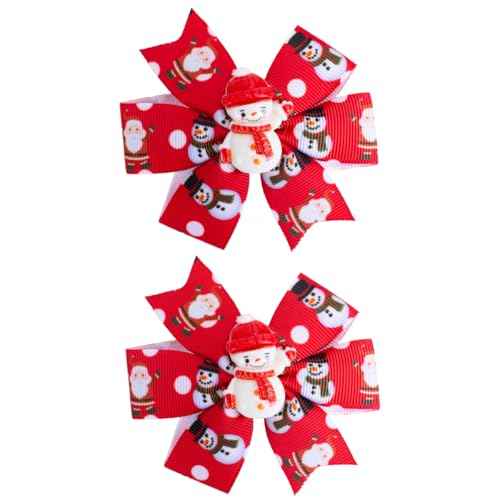 Christmas Hair Bows Cute Snowman Hair Clips Handmade Grosgrain Hair Bow Clips Barrettes Xmas Hair Accessories for Christmas Stocking Stuffers Gifts