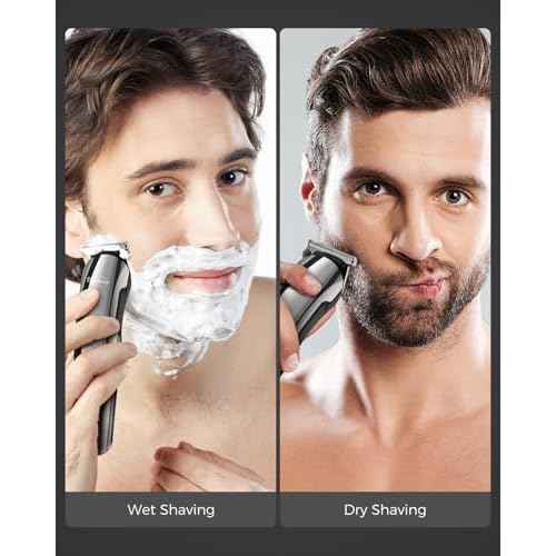 Brightup Beard Trimmer for Men - Electric Razor & Shaver, Cordless Hair Clippers Trimmers Set, IPX7 Waterproof Mens Grooming Kit for Shaving Face, Mustache, Body, Ear, Nose Hair Trimmer, Gifts for Men