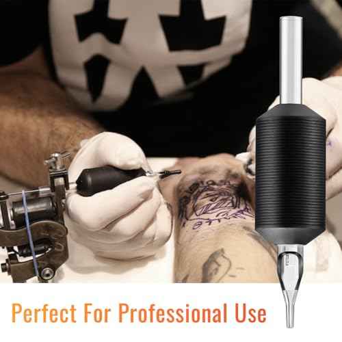 5RT Clear Tube Grips 25PCS, 1 Inch Disposable Tube Grip with Black Silicone Grips and Clear Long Tips, 5 Round Tubes for 3RL 4RL 5RL 3RS 4RS 5RS