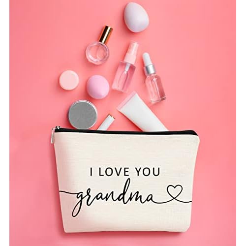 Grandma Gifts,Gifts for Grandma Makeup Bag, Grandma Christmas Gifts, I Love You Grandma, Best Grandma Gifts Cosmetic Bag,Grandparents Gifts Fom Grandkids,Brithday Gifts for Grandma