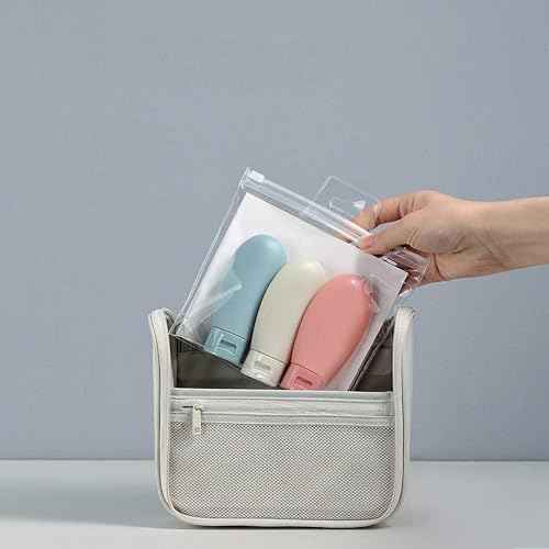 Travel Bottle, 3 Pcs Leak Proof Refillable Squeezable Containers Set(60 ml) with Label and Transparent Carry Bag for Liquid Shampoos, Soap and Toiletries. (Multicolor)