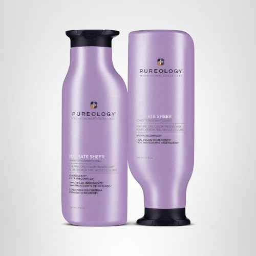 Pureology Hydrate Sheer Nourishing Shampoo & Conditioner Set - Lightwieight, Moisturizing Hair Set for Fine, Dry, Color Treated Hair, Sulfate-Free & Vegan, 9 Fl Oz