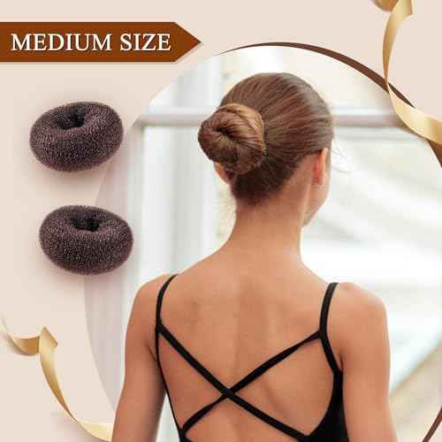MORGLES Hair Bun Maker, 4Pcs Donut Bun Maker with 10Pcs Black Bobby Pins for Hair Ring Style