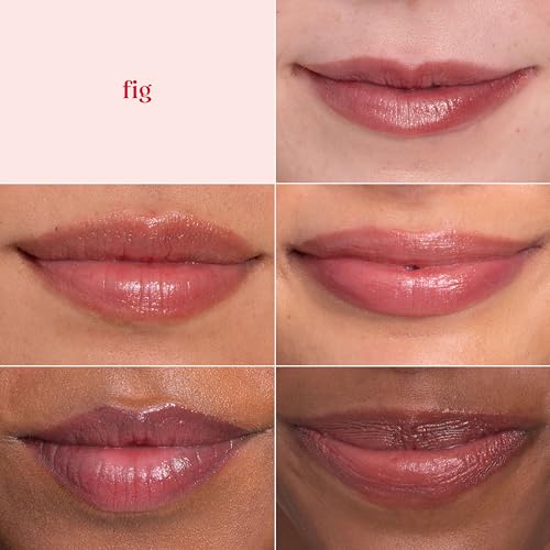 Burt's Bees Christmas Gifts, Lip Shimmer Nude Collection, Tinted Lip Balm Stick, Moisturizing for Hydration with Natural Glowy Pigmented Finish & Buildable Color, Value Pack, 3 Tubes x 0.09 Oz