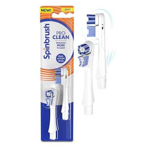Spinbrush New PRO Clean Replacement Heads, Electric Toothbrush Refills, Soft Bristles, 2 Count