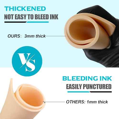 Tattoo Practice Skin and Wash Bottles Kit Includes 5Pcs 3mm Thick 7.4x5.6in Tattoo Skin Practice and 2Pcs 250ml Blue Plastic Squeeze Bottle Watering Tools. (Blue 2pcs + 5pcs Tattoo Practice Skin)