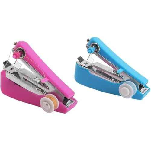 1 Pcs Handheld Sewing Machine,Portable Heavy Duty Mini Manual Sewing Machine for Fabrics, Clothes, DIY Needlework Handy Stitch Quick Repair Tool (Random Color)