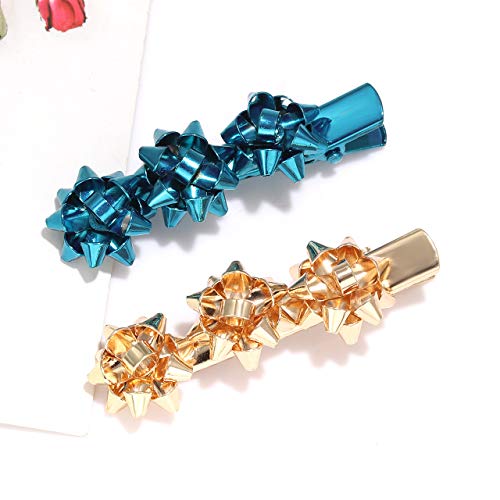 4PCS Christmas Bow Hair Clips for Women Girls Xmas Bow Hairpin Festive Hair Bows Alligator Clips Gifts (Style B)