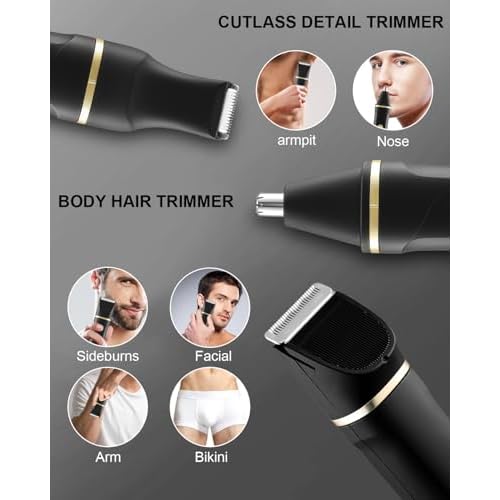 AREYZIN Body Hair Trimmer Men: Manscape 3 in 1 Electric Razor, Hair Trimmer for Body Groomer,Beard, Nose/Ear Hair,USB-C Replaceable Dock Ceramic Blade Heads,Christmas Gifts for Men