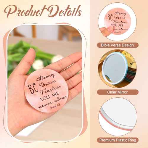 36 Pcs Christian Compact Mirrors for Women Inspirational Bible Verse Scripture Pocket Mirrors Bulk Mini Purse Makeup Mirror for Grandma Pastor's Wife Christmas Thanksgiving Church Party Favor