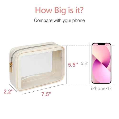 PACKISM TSA Approved Toiletry Bag - Upgrade Color-Edged Clear Makeup Bags, Clear Toiletry Bags For Traveling Fits Various Storage Needs