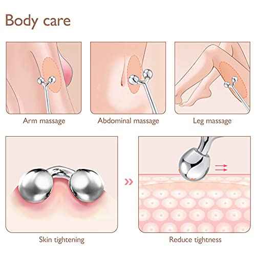 Tekson Faical Roller Massager, 3D Metal Face Massage Tool for Reduce Puffiness, Remove Eye Wrinkles, Face Lift, Increase Firmness, Anti-Aging, Skin Tightening (Zinc Alloy)