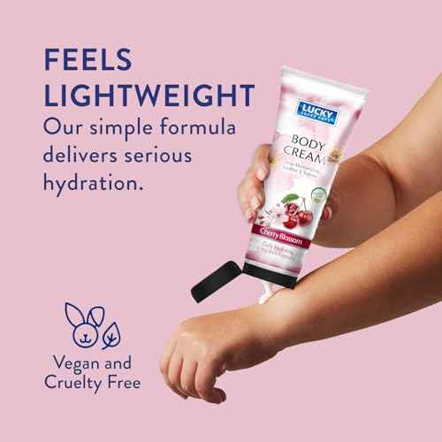 Lucky Super Soft Body Cream, Cherry Blossom, Deep Moisturizing to Soothe & Soften Skin, 6 oz, 3 Pack