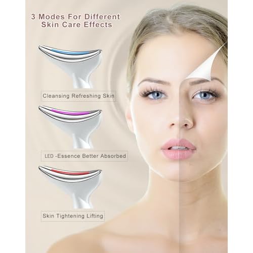 Face and Neck Massger for Skin Care Electric Face Neck Lifting Massager with 45¡É Heat & 3 Massage Modes for Wrinkles Facial Neck Massager (WHITE)