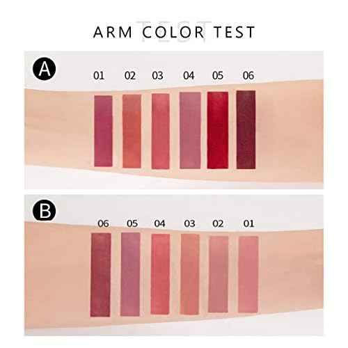 6Pcs Matte Liquid Lipstick Makeup Set, Matte liquid Long-Lasting Wear Non-Stick Cup Not Fade Waterproof Lip Gloss (Set A)