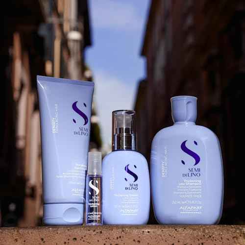 Alfaparf Milano Semi di Lino Density Gift Set for Fine, Thin and Aging Hair - Sulfate Free Shampoo, Conditioner and Thickening Cream - Thickens, Replumps and Revitalizes Fine Hair