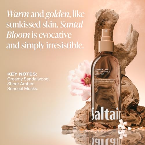 Saltair Body Mist 2 Pack - Fine Fragrance, Lightweight Body Spray Mist with Santal Bloom Scent. Long Lasting Perfume Mist. 2x 8oz Bottles