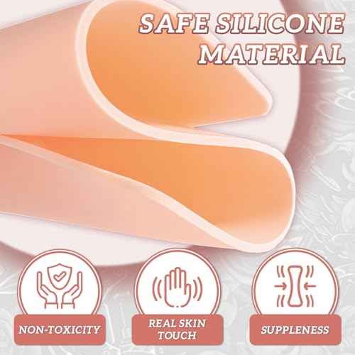 3mm Tattoo Fake Skin, 10 Pcs Pure Silicone Tattoos Practice Skin, Double Sides Real Thick Feeling Soft Skins, Tattooing Microblading Eyebrow Lip Practice or Display for Beginners