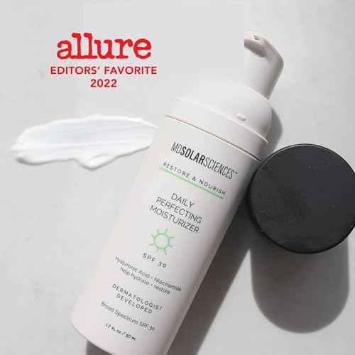 MDSolarSciences Daily Perfecting Moisturizer SPF 30 | Lightweight Face Moisturizer Sunscreen with Hyaluronic Acid, Niacinamide & Vitamin C | Hydrating, Brightening, Synthetic Fragrance-Free | 1.7 oz