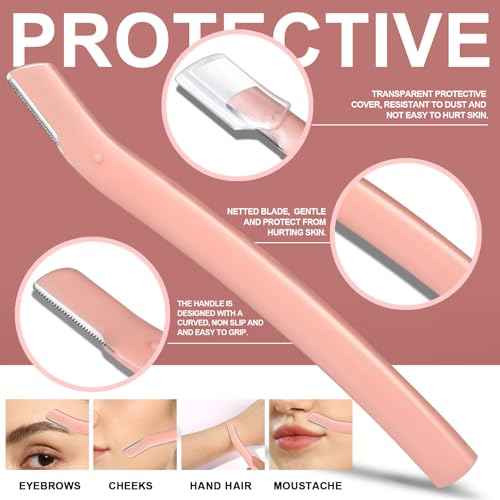 FANDAMEI Eyebrow Kit with Leather Case - Eyebrow Scissors, Tweezers, Razor, Brush for Women & Men - Facial Hair & Ingrown Hair Removal