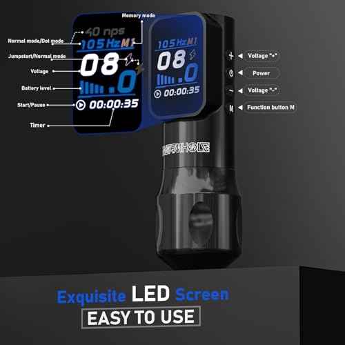 Wormhole Tattoo Kit Wireless Tattoo Gun Kit 1,500mAh Tattoo Power Supply, Smart LED Digital Display Xtreme Tattoo Ink 20 PCS Tattoo Cartridge Needles Complete Tattoo Machine Kit for Artist