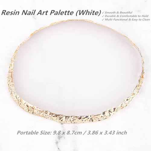 21Pcs Nail Art Design Tool Kits - 1 Resin Nail Art Palette, 5 Nail Art Dotting Pens, 15 Nail Art Brushes, Nail Polish Mixing Palette Double-Ended Dotting Pen Nail Liner Nail Drawing Brushes