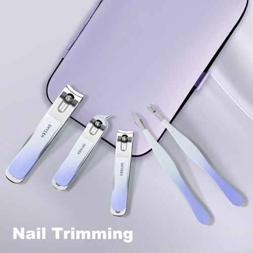 Manicure Set, 10 pcs High-Carbon Steel Nail Clippers Set, Portable Mini Manicure and Pedicure Kit, Travel Grooming Nail Kit with Leather Bag for Men and Women