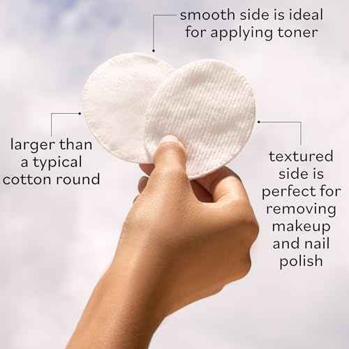 Sky Organics Organic Large Oval Cotton Pads, 100% Pure Organic Cotton, GOTS Certified Cotton, Dual Textured Design, for Makeup Removal, Cleansing, Toner Application w Ebook