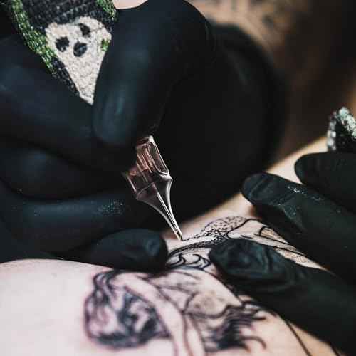 A-minusone 20 Pcs 1207RL Standard Disposable Tattoo Needle Cartridges - 20 Pack of Round Liner Needles with Membrane Safety Cartridges for Tattoo Artists