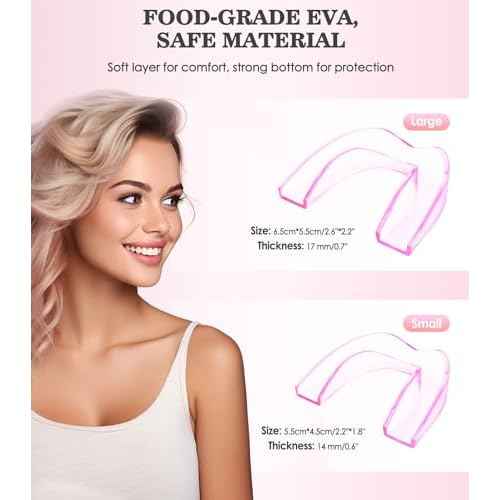 Mouth Guard for Grinding Teeth at Night, Mouth Guard for Sleeping, Mouthguards for Grinding of Teeth, Night Guards for Teeth Grinding, with 2 x 5X Mirror Case (4 Pack/2 Size)