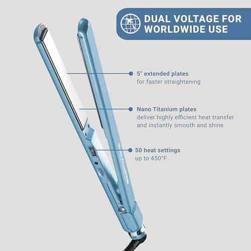 Nano Titanium Ultra-Thin Hair Straightener, Professional Flat Iron For All Hair Types