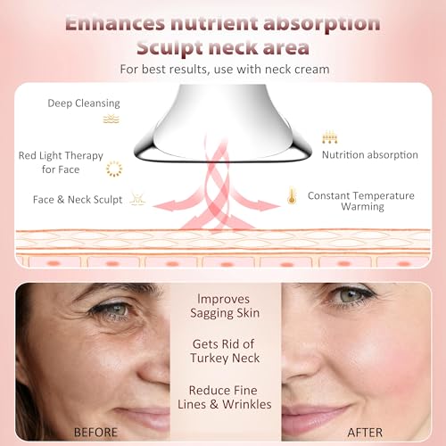 5-in-1 Red Light for Face and Neck£¬Face Neck Massager for Skin Care, Water Resistant Facial Sculptor Wand