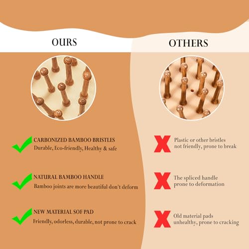 12 Pcs Bamboo Hair Brushes for Women, Bulk Natural Bamboo Bristles Paddle Brush for Scalp Massage, Engraving, Painting, DIY Custom Gifts for Wedding