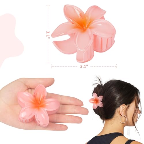 6 Pcs Flower Hair Claw Clips - Hawaiian Hair Clips for Women, Cute Summer Beach Hair Accessories