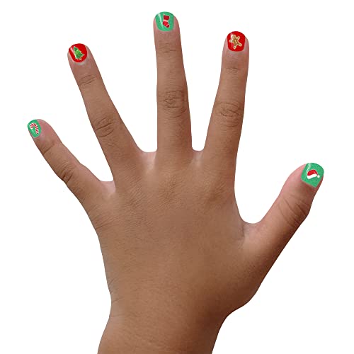Piggy Paint | 100% Non-Toxic Girls Nail Polish | Safe, Cruelty-free, Vegan, & Low Odor for Kids | Santa's Sweetie (Christmas Holiday 3 Polish + Nail Art Gift Set)