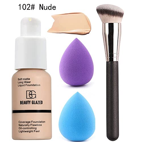 All in One Makeup Kit For Girls 12 Colors Naked Eyeshadow Palette, Nude Foundation Face Primer, Makeup Brush, Makeup Sponge, Eyebrow Soap Kit Brows Gel, Winged Eyeliner Stamp Makeup Set (SetA)