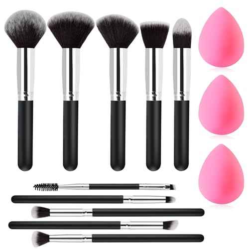 Stocking Stuffers for Women Teen Girls - Christmas Gifts 13 Pcs Makeup Brushes Set, Premium Kit with Foundation Concealer Makeup Blush Sponge, Professional Beauty Accessories for Women Sister Birthday